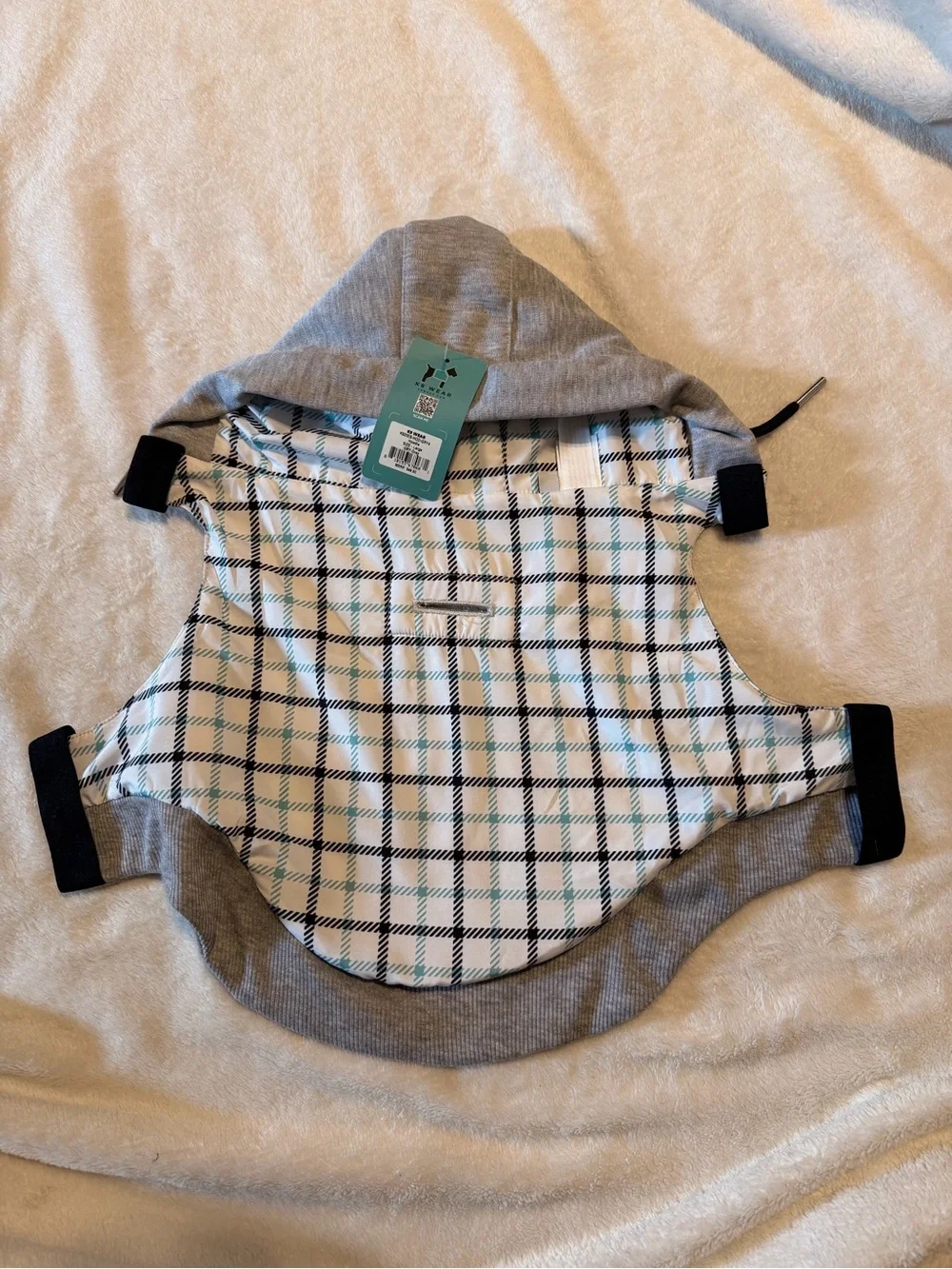 Heather Gray Dog Hoodie with Front Pocket